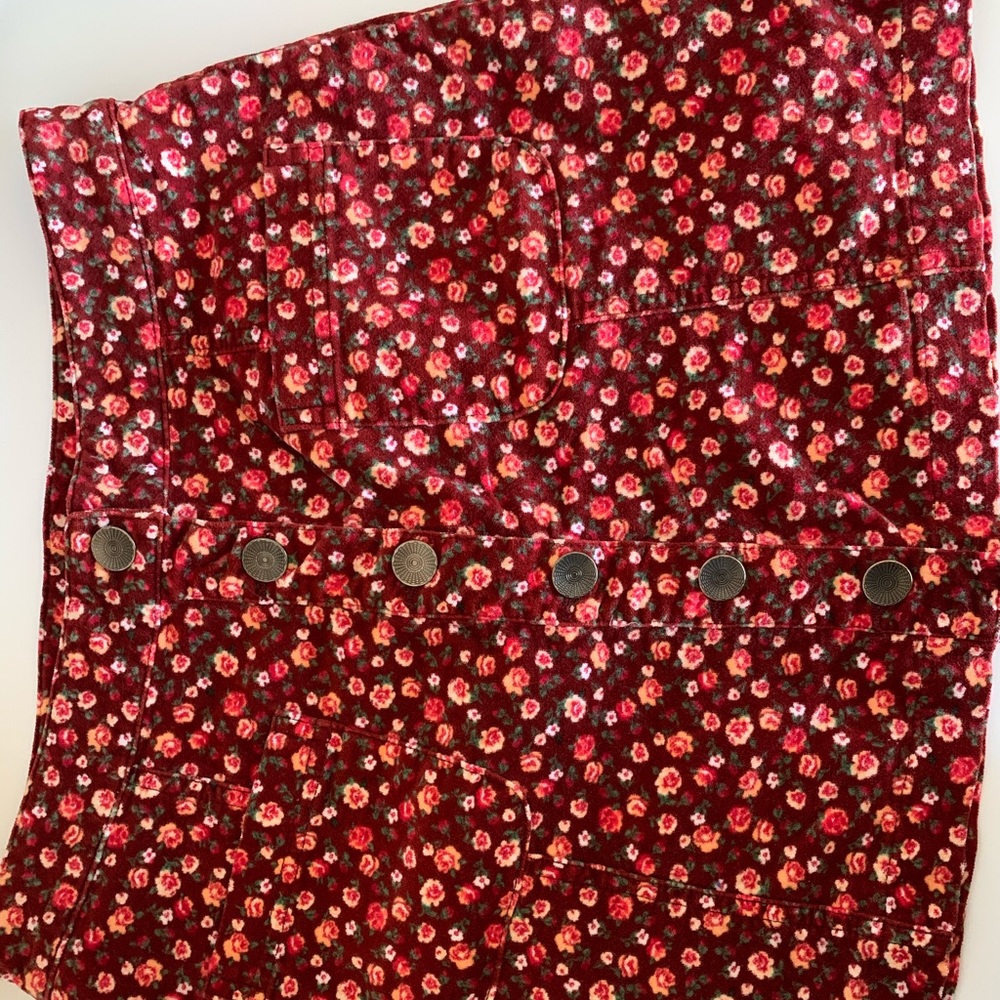 orange floral skirt